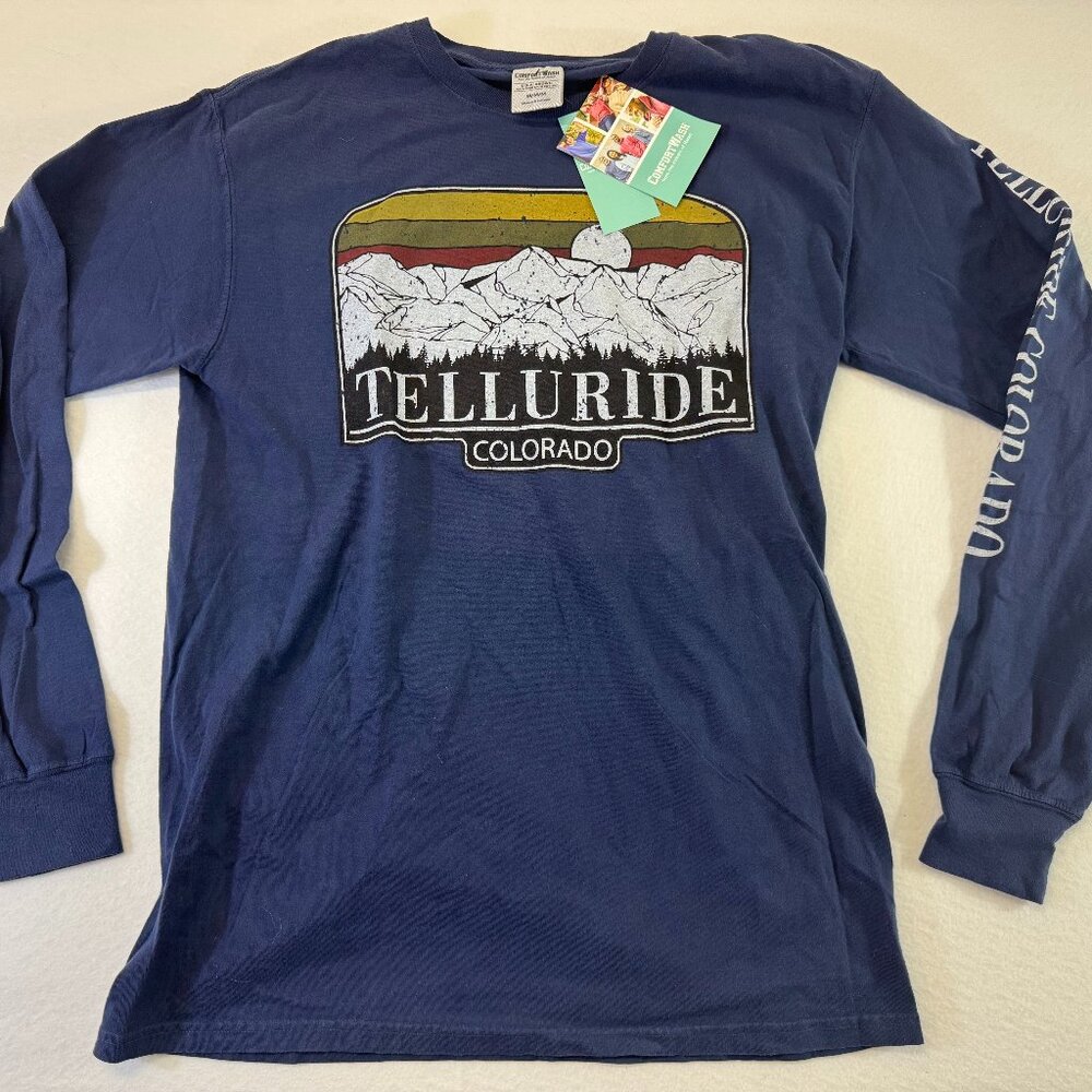 Telluride Colorado Long Sleeve Logo T Shirt Unisex m NWT 100% Ring Spun Cotton